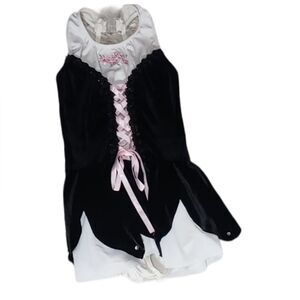 Dance costume pink black flower